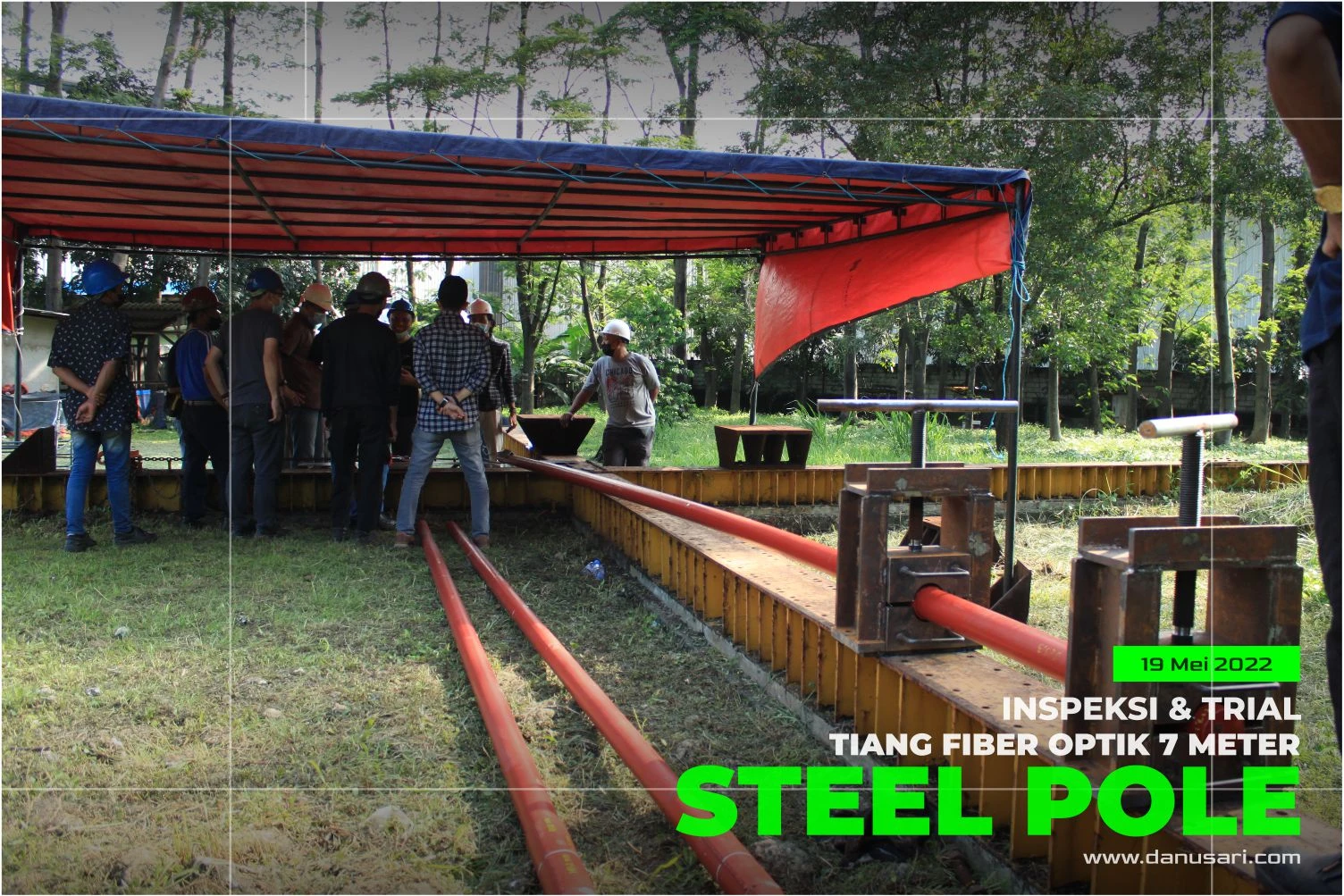 7 meter Standard Fiber Optic Pole Testing
