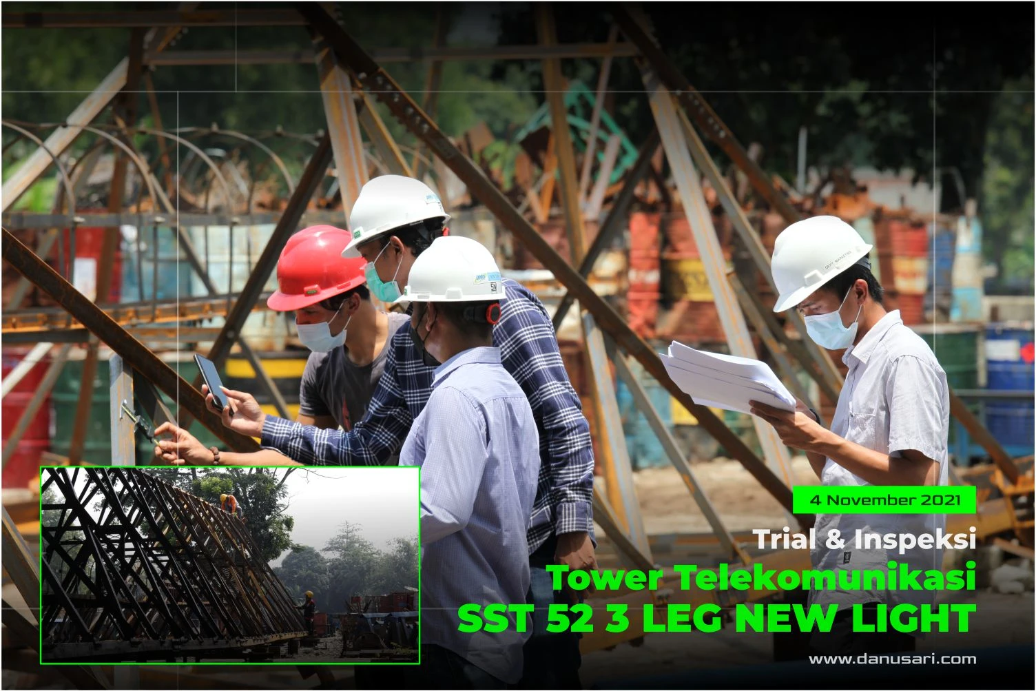 Inspeksi & Uji Pasang Tower SST 52 3 Leg New Light